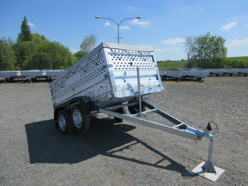 Nebrzděný přívěs AVM N2 2,52x1,30/0,85 děrovaná nástavba+plachta, hever č.16
