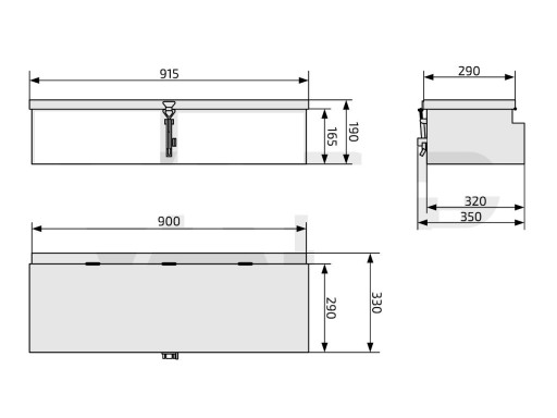 De Haan Ecoline S alu box 900x320x190 mm č.2