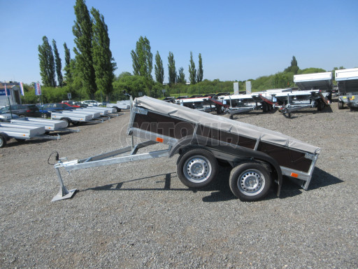 Sklopný nebrzděný přívěs AVP N2 2,52x1,30/0,30 RE, hever + plachta č.5