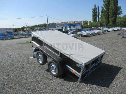 Sklopný nebrzděný přívěs AVP N2 2,52x1,30/0,30 RE, hever + plachta č.2