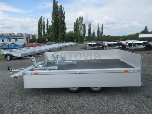 Přepravník 3ks motocyklů - nebrzděný přívěsný vozík ZV 32 750kg N2 3,00x1,80/0,35