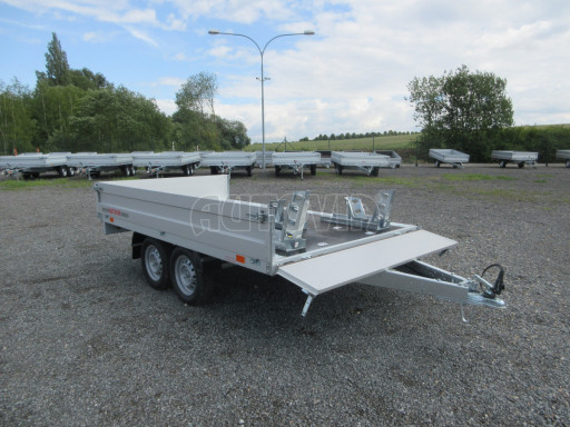Přepravník 3ks motocyklů - nebrzděný přívěsný vozík ZV 32 750kg N2 3,00x1,80/0,35