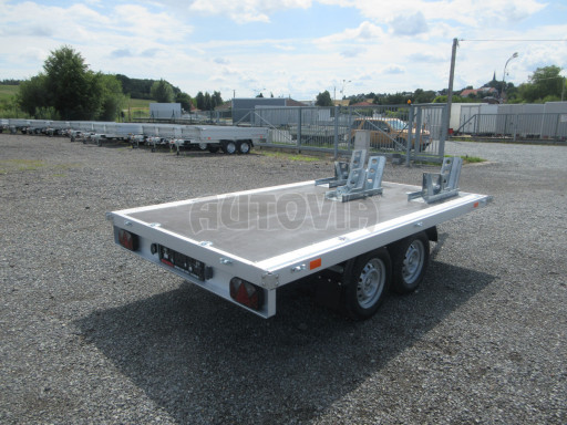 Přepravník 3ks motocyklů - nebrzděný přívěsný vozík ZV 32 750kg N2 3,00x1,80/0,35