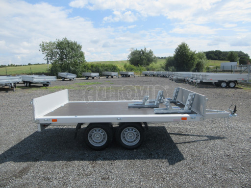 Přepravník 3ks motocyklů - nebrzděný přívěsný vozík ZV 32 750kg N2 3,00x1,80/0,35