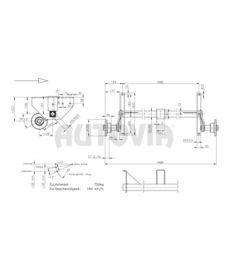 Náprava KNOTT VG7-L b-1092 c-1422 100x4 č.2