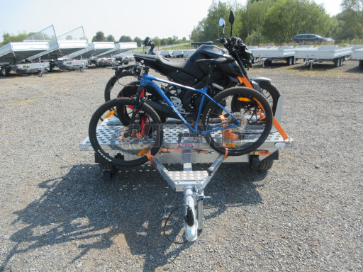 Přívěsný vozík pro přepravu motocyklů a jízdních kol MKB 750kg 1,07x2,31