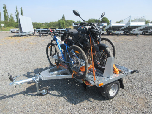 Přívěsný vozík pro přepravu motocyklů a jízdních kol MKB 750kg 1,07x2,31