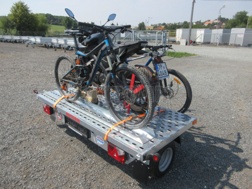 Přívěsný vozík pro přepravu motocyklů a jízdních kol MKB 750kg 1,07x2,31