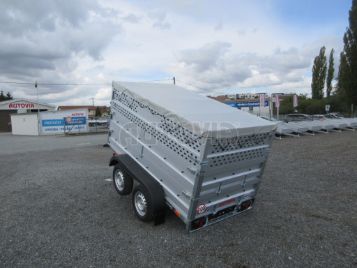 Nebrzděný přívěs AVM N2 2,52x1,30/1,20 nástavba, gitter+plachta, hever č.12