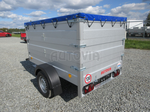 Jednoosý nebrzděný valník s 2x nástavbou bočnic HD 7 750kg 2,06x1,25/1,05 2ks nástavba plachta č.2