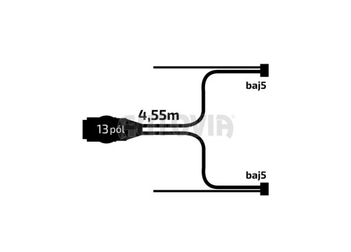 Kabeláž  4,55 m/ 13-pól. zástrčka, s předními vývody  QS150, baj5, VAPP č.1