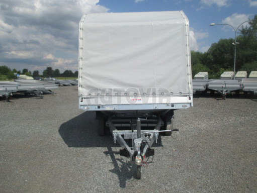 Přívěsný vozík sklopný s plachtou AD 2,7T 4,17x2,09/1,90 úkos