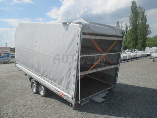 Přívěsný vozík sklopný s plachtou AD 2,7T 4,17x2,09/1,90 úkos