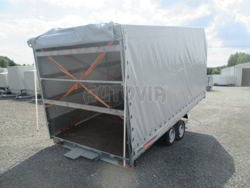 Přívěsný vozík sklopný s plachtou AD 2,7T 4,17x2,09/1,90 úkos