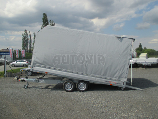 Přívěsný vozík sklopný s plachtou AD 2,7T 4,17x2,09/1,90 úkos
