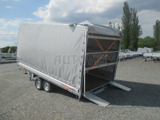 Přívěsný vozík sklopný s plachtou AD 2,7T 4,17x2,09/1,90 úkos