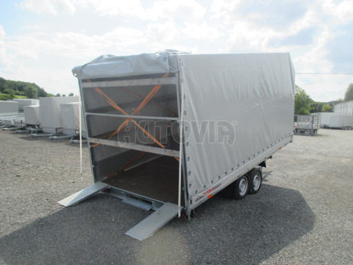 Přívěsný vozík sklopný s plachtou AD 2,7T 4,17x2,09/1,90 úkos