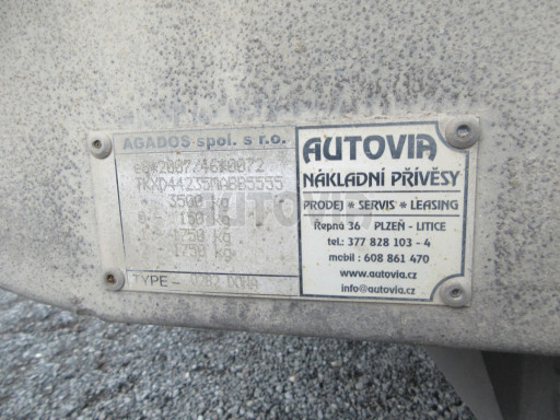 Bazarový nákladní přívěs DN 3,5T B2 5,05x2,20/0,35 POČ