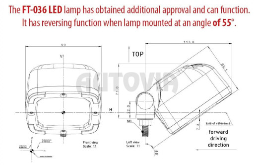 Svítilna couvací Fristom FT-036 REV LED, 12-30 V č.4