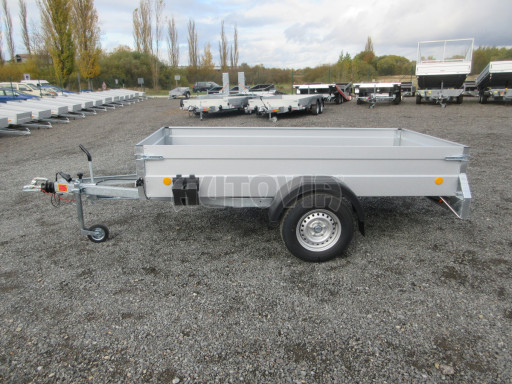 Jednoosý brzděný celoplechový nákladní přívěs PN 26 1,3T B1 POČ 2,65x1,24/0,40