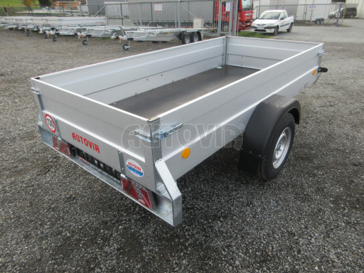 Jednoosý brzděný celoplechový nákladní přívěs PN 26 1,3T B1 POČ 2,65x1,24/0,40