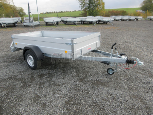 Jednoosý brzděný celoplechový nákladní přívěs PN 26 1,3T B1 POČ 2,65x1,24/0,40