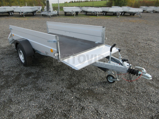 Jednoosý brzděný celoplechový nákladní přívěs PN 26 1,3T B1 POČ 2,65x1,24/0,40