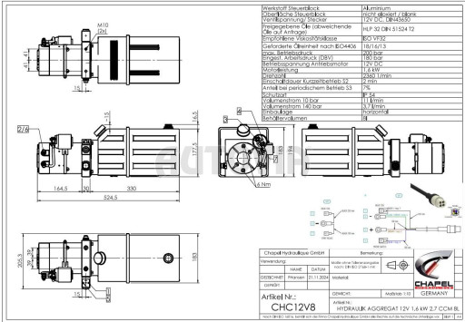 Elektrické čerpadlo hydrauliky 8L č.1