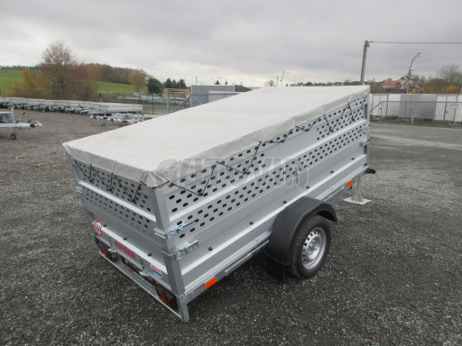 Sklopný nebrzděný přívěs AVM 2,52x1,30/0,35 Gitter + placha č.16