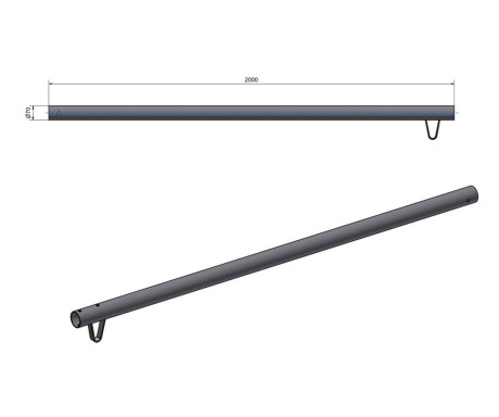 Trubková oj, délka 2000mm č.3