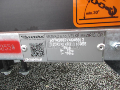 Sklopný přívěsný vozík DNG 750kg 2,52x1,50/0,35 zesílená náprava č.27