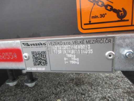 Sklopný přívěsný vozík DNG 750kg 2,52x1,50/0,35 zesílená náprava č.28