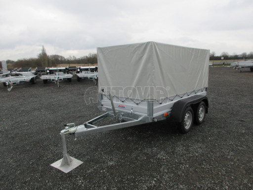 Sklopný nebrzděný přívěs AVM N2 2,52x1,30/1,19 plachta + hever č.3