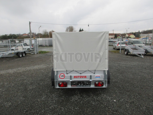 Sklopný nebrzděný přívěs AVM N2 2,52x1,30/1,19 plachta + hever č.6
