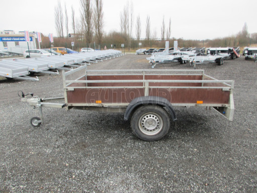 Bazarový nebrzděný přívěs VA 750kg 2,52x1,27/0,30 RE POČ zes. náprava č.3