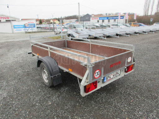Bazarový nebrzděný přívěs VA 750kg 2,52x1,27/0,30 RE POČ zes. náprava č.4