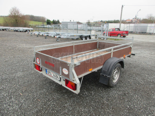Bazarový nebrzděný přívěs VA 750kg 2,52x1,27/0,30 RE POČ zes. náprava č.6
