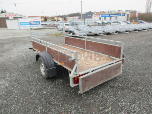 Bazarový nebrzděný přívěs VA 750kg 2,52x1,27/0,30 RE POČ zes. náprava č.14