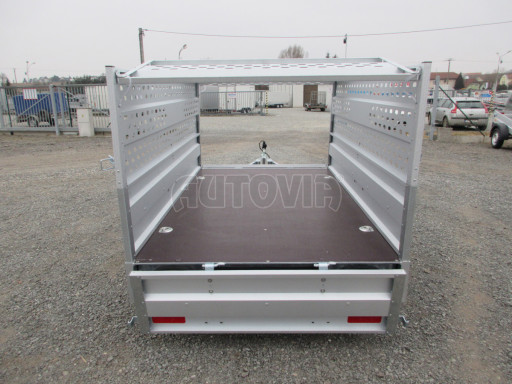 Sklopný nebrzděný přívěs AVM 2,02x1,23/0,35 děrovaná nástavba č.15