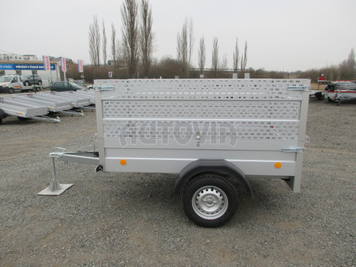 Jednoosý nebrzděný nákladní přívěs HD 7 750kg 2,06x1,25/0,95 děrovaná nástavba č.3