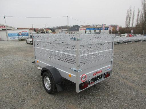 Jednoosý nebrzděný nákladní přívěs HD 7 750kg 2,06x1,25/0,95 děrovaná nástavba č.4