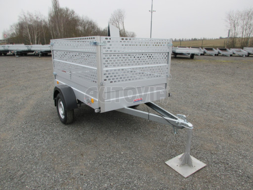 Jednoosý nebrzděný nákladní přívěs HD 7 750kg 2,06x1,25/0,95 děrovaná nástavba č.8