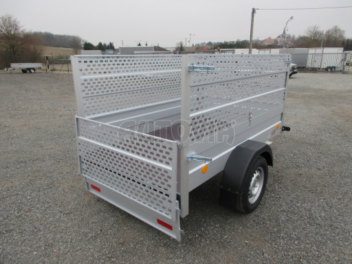 Jednoosý nebrzděný nákladní přívěs HD 7 750kg 2,06x1,25/0,95 děrovaná nástavba č.14