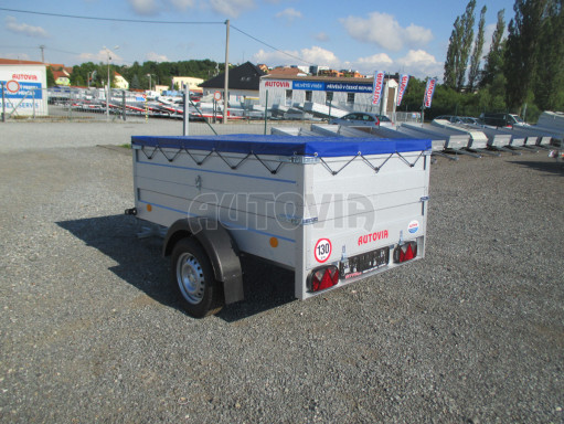 Jednoosý nebrzděný valník s nástavbou bočnic HD 7 750kg 2,06x1,25/0,70 č.6