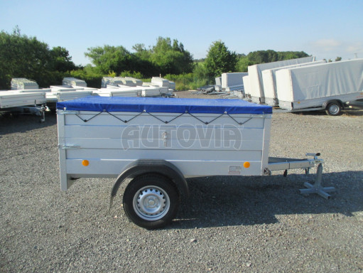 Jednoosý nebrzděný valník s nástavbou bočnic HD 7 750kg 2,06x1,25/0,70 č.9