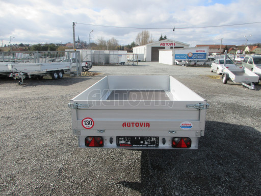 Nebrzděný přívěs s koly pod ložnou plochou ZV 22 750kg N1 2,55x1,55/0,35 zesílená náprava, 10