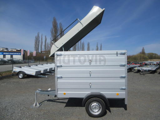Přívěs za osobní auto s nástavbou a víkem HD 7 750kg 2,07x1,25/1,55 3ks nástavba víko č.12