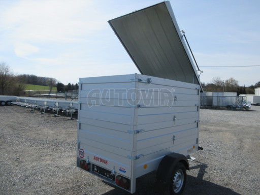 Přívěs za osobní auto s nástavbou a víkem HD 7 750kg 2,07x1,25/1,55 3ks nástavba víko č.15