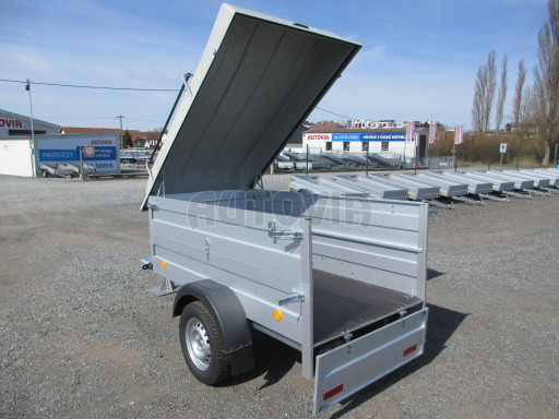 Přívěsný vozík za osobní auto s víkem HD 3 750kg 2,07x1,10/0,85 nástavba víko č.17