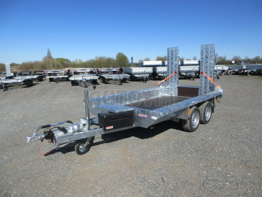 Celosvařený přepravník stavebních strojů FK 3,5T 2,98x1,54/0,25 KOMBI nájezdy č.1